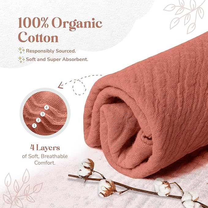 Mikito Organic Cotton Baby Muslin Lovey Bunny - Oeko-TEX & GOTS Certified - Security Blanket & Perfect Loveys for Babies - Unisex New Baby Gift for Ultimate Comfort & Peaceful Dreams