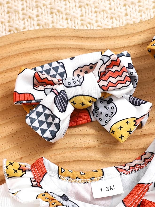 Preemie Newborn Baby Girl Clothes Infant Fall Winter Outfits Letter Floral One-Piece Romper+Jumpsuit