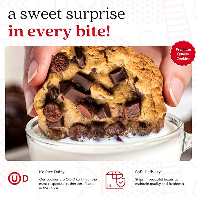 David's Cookies Fresh Baked Decadent Jumbo Cookies Triple Chocolate Chunk - Flavorful Gourmet Cookies - Ideal Food Gift for Corporate, Birthday, Fathers and Mothers Day, Get Well and Other Special