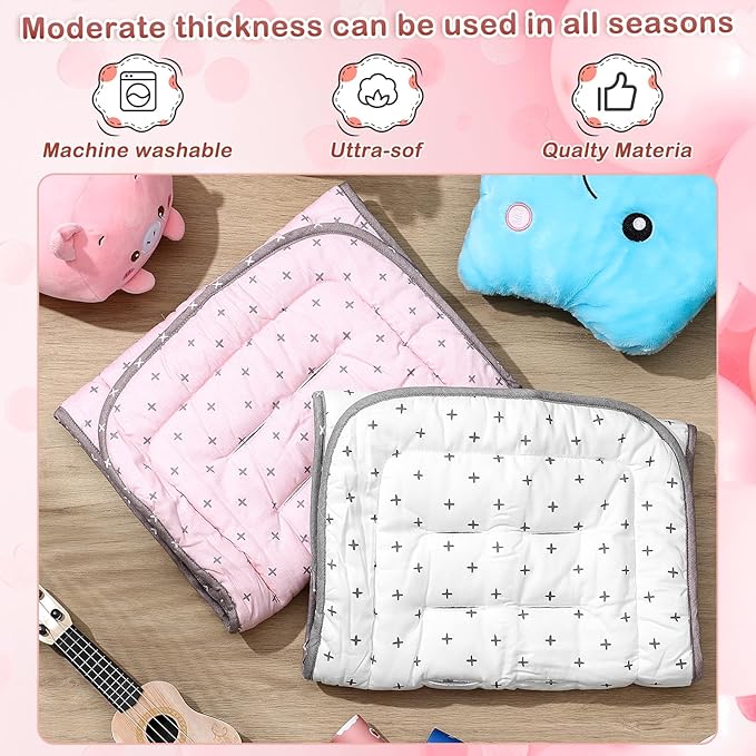 Thyle 2 Pcs Stroller Seat Cushion Stroller Seat Liner Baby Stroller Accessories Reversible Baby Carriage Cushion Universal Stroller Cotton Newborn Car Seat Breathable Stroller Mat for Pushchair