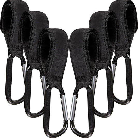 6 Pack Baby Stroller Hooks for Hanging Diaper Bags Pram Clips for Bags Multipurpose Hooks for Grocery Shopping Backpack Stroller Accessories Pram Buggy Clips Straps Hook