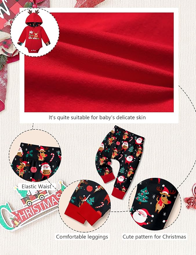 Fommy Newborn Baby Boy Clothes Plaid Letter Print Long Sleeve Hoodies + Long Pants 2PCS Fall Winter Outfits Set