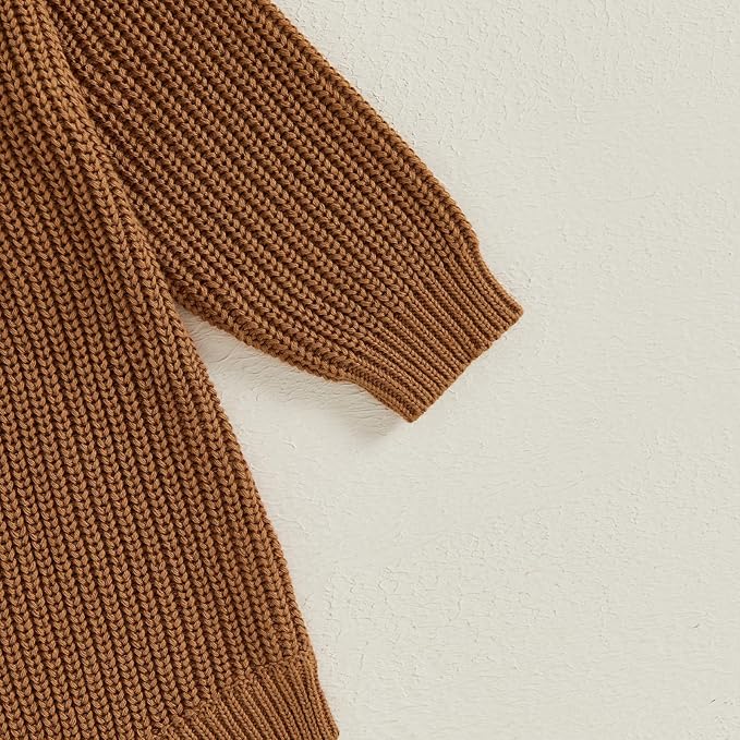 FYBITBO Baby Girl Boy Sweater Knit Oversized Pullover Sweatshirt Romper Onesie Warm Fall Winter Clothes Outfit Newborn