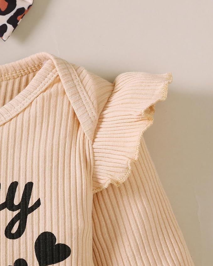 SUNNY PIGGY Baby Girl Clothes Newborn Outfits Infant Ruffle Romper 0-18M Fall Winter Flower Plaid Pants Clothing Set