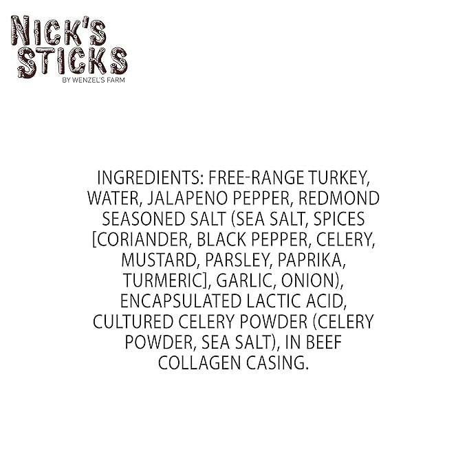 Nick's Sticks Clean & Balanced Spicy Free Range Turkey Snack Sticks | Made in the USA | Gluten Free | Paleo, Keto, Whole30 Approved | No Soy, Antibiotics or Hormones (12 – 1.7oz. Packs of 2 Sticks)