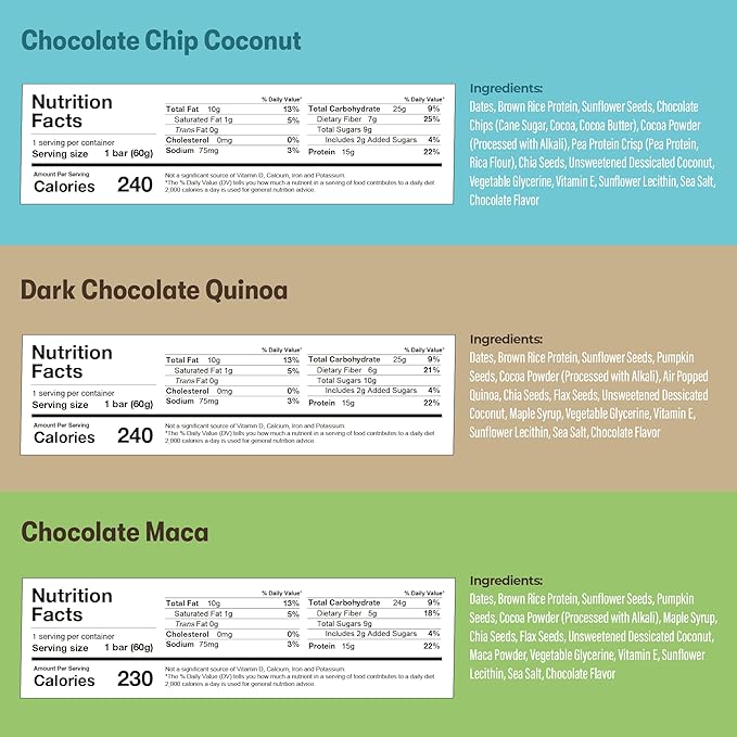 Amrita Nut Free Vegan Protein Bars 6 Flavor Variety | 15g Plant-Based Protein Bar | Peanut-Free, Gluten Free, and Dairy-Free | No Added Sugar, High Fiber, Healthy Snacks for Kids/Adults