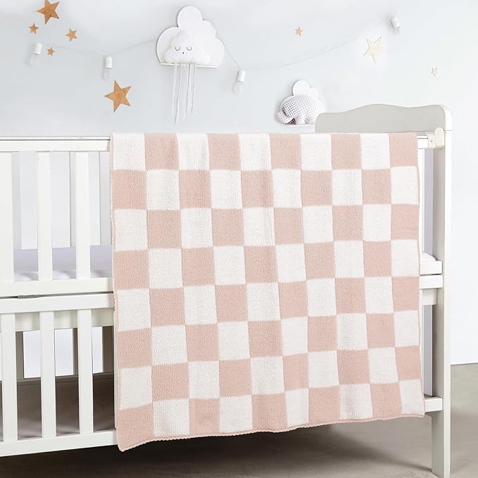 CREVENT Gift Set for Girls -Diaper Caddy Organizer Basket with 2 Blankets, 1 Taggie, 1 Lovey, 3 Socks，1 Headband，1 Gift Bag with Ribbon - Newborn Essential Baby Shower (Pink)