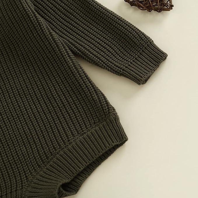 FYBITBO Baby Girl Boy Sweater Knit Oversized Pullover Sweatshirt Romper Onesie Warm Fall Winter Clothes Outfit Newborn