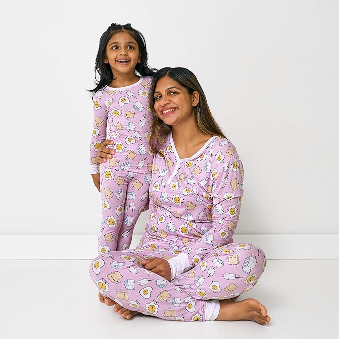 Little Sleepies Two-Piece Pajama Set for Boys & Girls, Soft Viscose from Bamboo Toddler Pajamas for Kids, Family Matching PJs