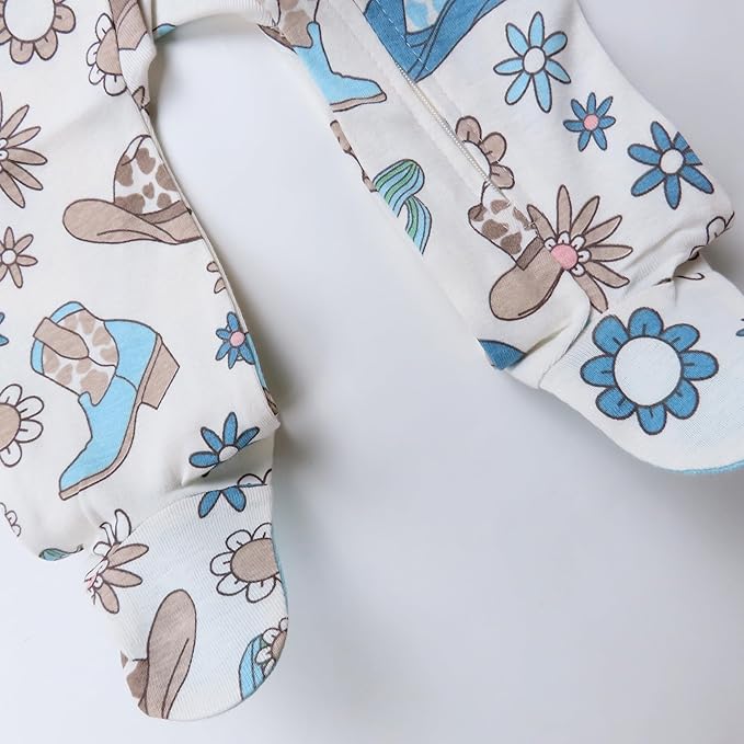 HonestBaby Sleep & Play Footed One-piece Pajama Sleeper 100% Organic Cotton, Baby Boys