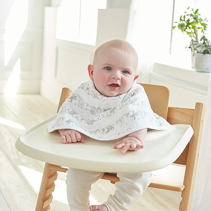 aden + anais Disney Burpy Baby Bib, 100% Cotton Muslin, Soft Absorbent 4 Layers, Multi-Use Burp Cloth and Bib, 22.5” X 11”, Single, Winnie the Pooh and Friends