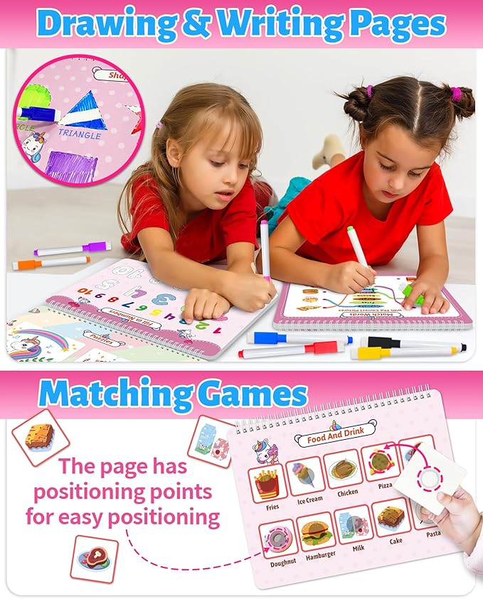 Benresive Montessori Busy Book for Toddlers 3-5, Preschool Learning Activities, Tracing Activity Coloring Books for Kids Ages 3-5, Educational Toys Gifts, Autism Sensory Travel Toys for Toddlers