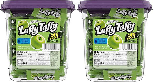 Laffy Taffy Jar, Sour Apple, 145 Count (Pack of 2)