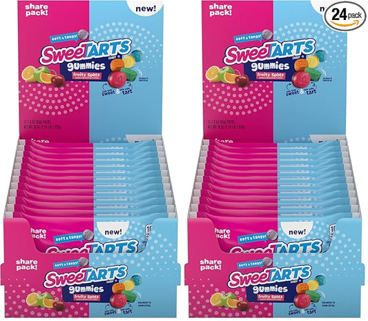 SweeTARTS Gummy Fruity Splitz Candy, 3 Ounce (Pack of 24)