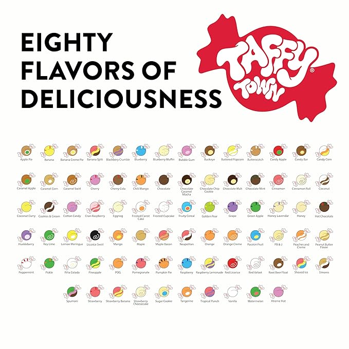 Taffy Town Saltwater Taffy- Tangerine | Gourmet Taffy| Nougat-Style Candy| Soft & Delicious| Sumer Snack Treats| Party Good Candies| 2.5lbs