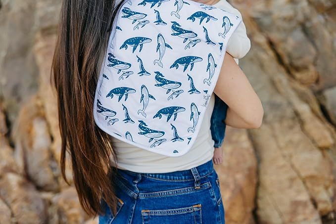 Copper Pearl Premium Baby Burp Cloths - 3-Pack Large Cotton Burp Cloths, Extra Soft Spit Up Rags with 3 Absorbent Layers, Perfect for Baby Boy and Baby Girl Gifts (21" x 10" Size, Cove Set)