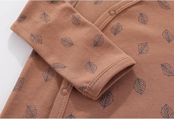 Unisex Baby Boy Girl Footies Rompers Cotton Long Sleeve 3 Pack Infant Jumpsuits 0-12Months Babies' Outfits