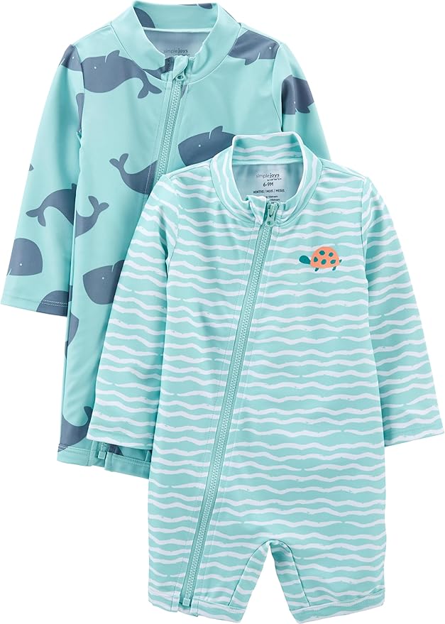 Simple Joys by Carter's Baby-Boys 2-Pack 1-Piece Zip Rashguards