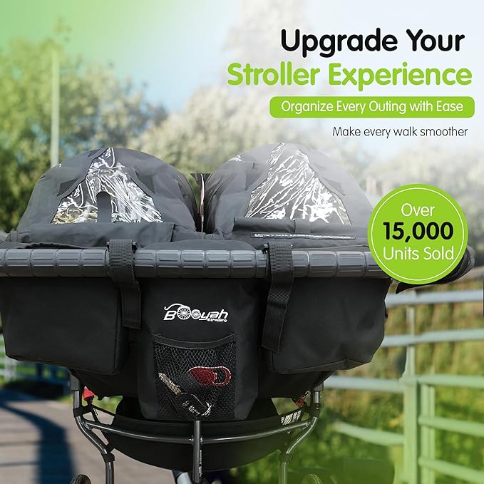 Double Stroller Organizer for Bob Duallie and Baby Jogger City Mini GT