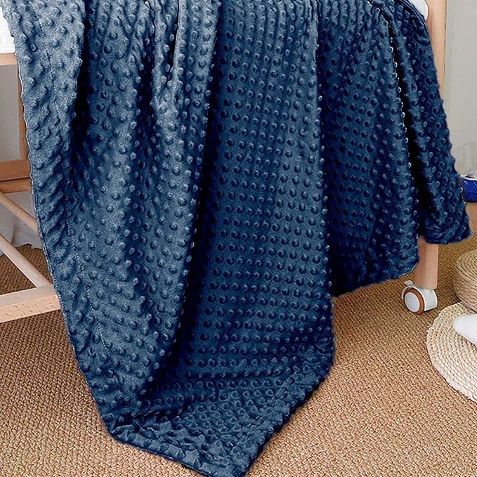 CREVENT Cozy Soft and Warm Sherpa Baby Blanket for Infant Toddler's Crib Cot Stroller Gift for Baby Girls All Season Use(30"X40" Navy Dot)
