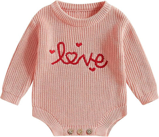 FYBITBO Baby Girl Boy Sweater Knit Oversized Pullover Sweatshirt Romper Onesie Warm Fall Winter Clothes Outfit Newborn