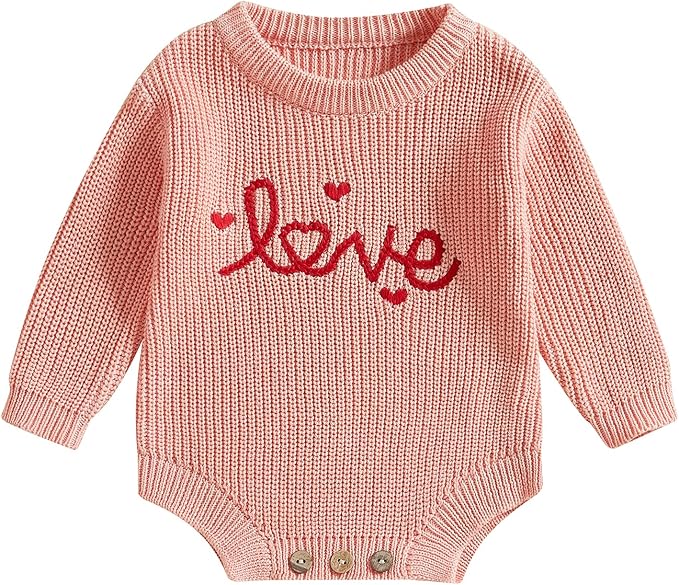 FYBITBO Baby Girl Boy Sweater Knit Oversized Pullover Sweatshirt Romper Onesie Warm Fall Winter Clothes Outfit Newborn