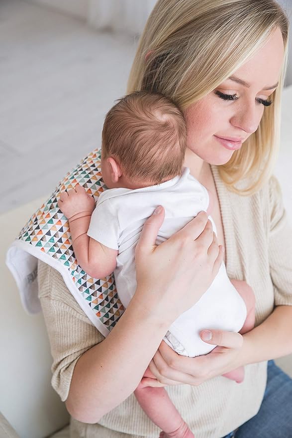 Copper Pearl Premium Baby Burp Cloths - 3-Pack Large Cotton Burp Cloths, Extra Soft Spit Up Rags with 3 Absorbent Layers, Perfect for Baby Boy Gifts (21" x 10" Size, Bison Set)