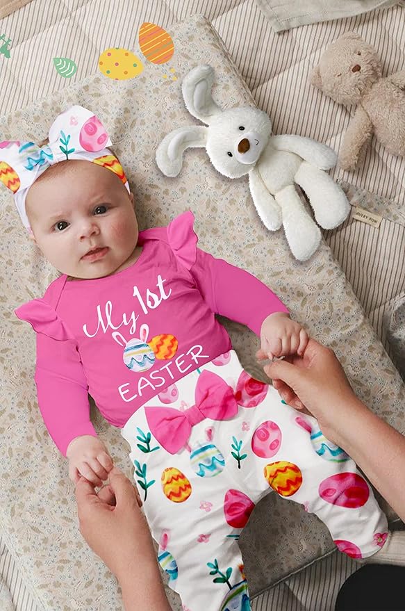 Infant Newborn Baby Girl Clothes Baby Girl Outfits For All Seasons Long Sleeve Snap Romper Pant Sets With Headband