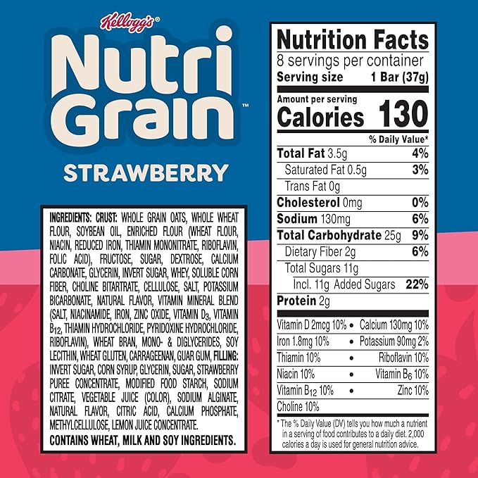 Nutri-Grain Soft Baked Breakfast Bars, Kids Snacks, Whole Grain, Variety Pack (4 Boxes, 32 Count)