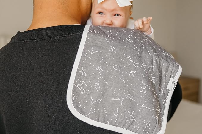 Copper Pearl Premium Baby Burp Cloths - 3-Pack Large Cotton Burp Cloths, Extra Soft Spit Up Rags with 3 Absorbent Layers, Perfect for Baby Boy and Baby Girl Gifts (21" x 10" Size, Viking Set)