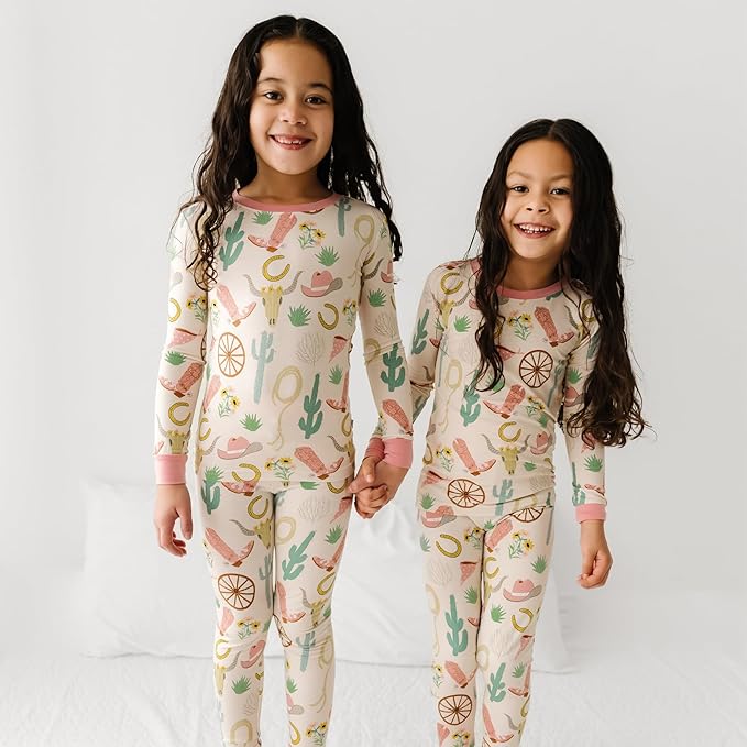 Little Sleepies Two-Piece Pajama Set for Boys & Girls, Soft Viscose from Bamboo Toddler Pajamas for Kids, Family Matching PJs