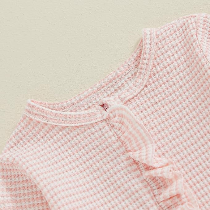 Newborn Girl Clothes Baby Girl Coming Home Outfit Zipper One-piece Outfits Ruffle Footie Bodysuit Jumpsuit Headband