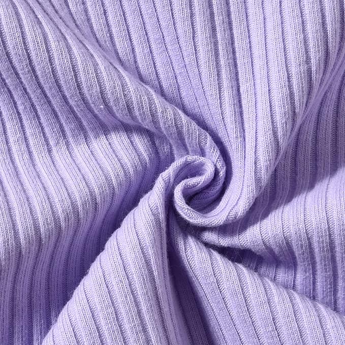 Aalizzwell Preemie Newborn Infant Baby Girls Clothes Ribbed Bodysuit Pants Set Fall Winter Outfits