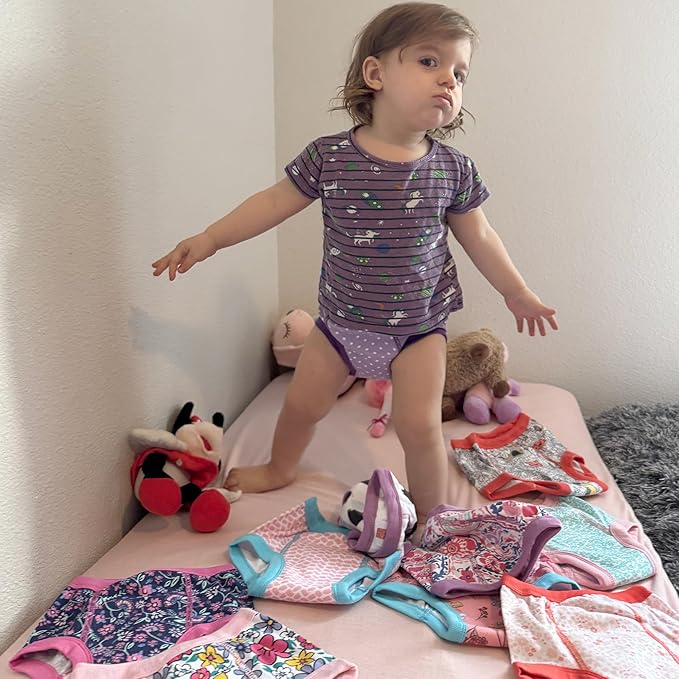 BIG ELEPHANT 10-Pack Baby Potty Training Underwear, Soft 100% Cotton Absorbent Training Pants for Boys & Girls, Ages 12M-10Y