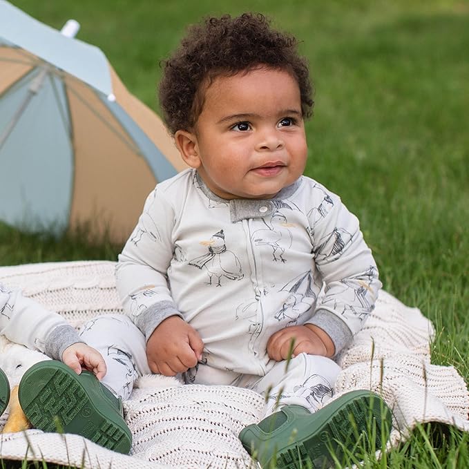 Burt's Bees Baby baby-boys Boys Sleeper Pjs, 100% Organic Cotton, One-piece Footie, Zip Up Jumpsuit, Snug Fit Pajamas