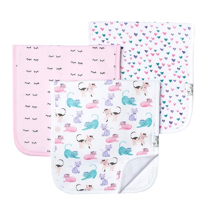 Copper Pearl Baby Burp Cloth Large 21''x10'' Size Premium Absorbent Triple Layer 3 Pack Gift Set Sassy