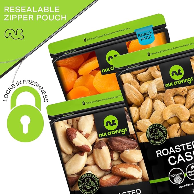 NUT CRAVINGS - Dried Fruit & Mixed Nuts Basket in Green Box (9 Assortments of 4 oz, 2.25 lb) Food Arrangement, Healthy Snack Care Package, Food Assortments