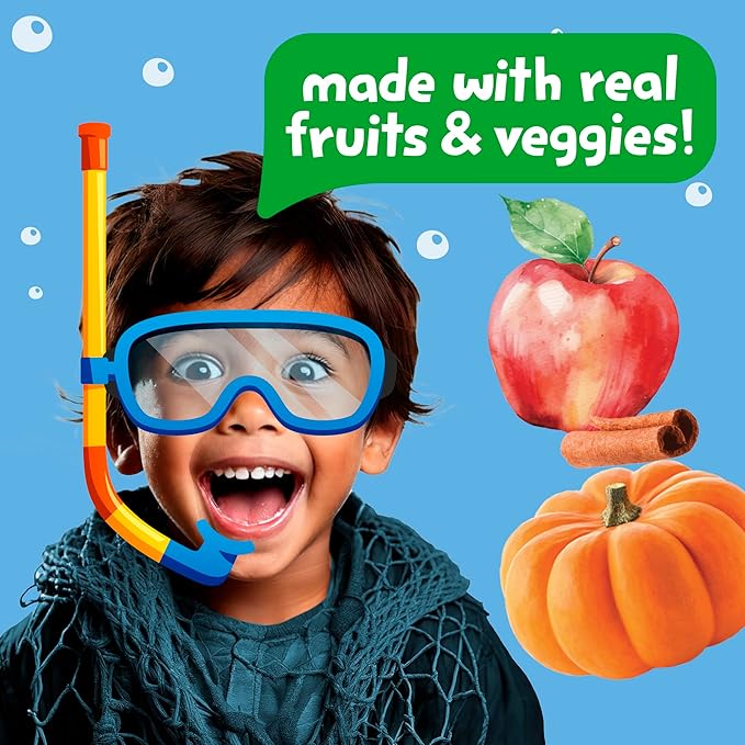 Get'ems! from Gerber Pumpkin, Apple & Cinnamon Ocean World Cookies, Kids Snack Made with Real Veggies & Fruits, Iron & Vitamin E
