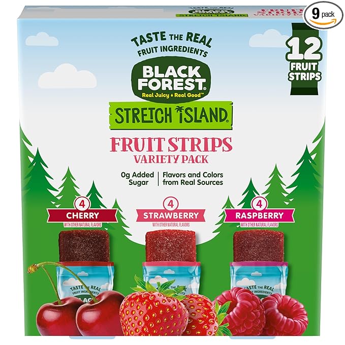 Black Forest Stretch Island Fruit Strips Variety Pack, 12 Count