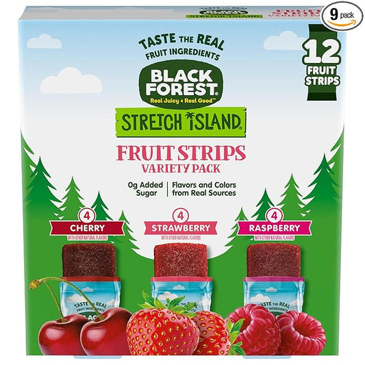 Black Forest Stretch Island Fruit Strips Variety Pack, 12 Count