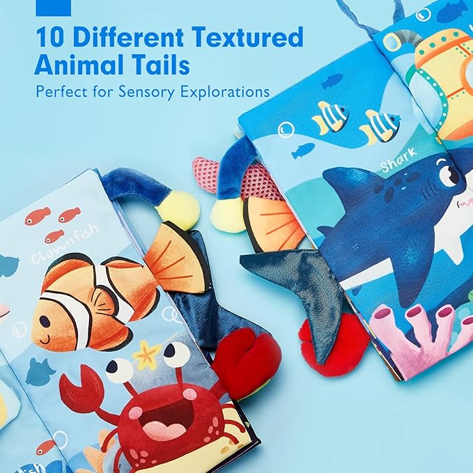 hahaland Baby Books 0-6 Months, Infant Tummy Time Toy Baby Toys 6 to 12 Months Touch Feel Book Baby Gifts for Boy Girl 0-3 Months Learning Toy Baby Christmas Birthday Gifts Stocking Stuffers (Single)