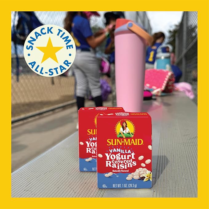 Sun-Maid Vanilla & Chocolate Yogurt Coated Raisins Variety Pack - (36 Pack) 0.5 oz Mini Snack-Size Bag - Yogurt Covered Dried Fruit for Lunches and Back to School Snacks (Amazon Exclusive)