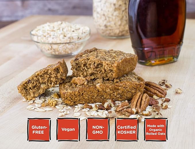 Bobo's Oatmeal Bars, Maple Pecan, Gluten Free Vegan Whole Grain Oat Bars, Pack of 12