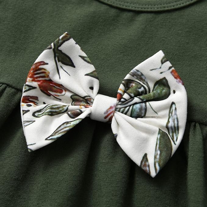 3PCS Baby Girl Clothes Ruffle Floral Shirt Tops Pants Headband Outfit Sets