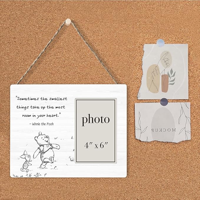 Classic Pooh Bear Nursery Picture Frame, Baby Gifts for Nursery, Baby Shower Gifts for New Parents Photo Frame for 4 x 6 Inch Photo