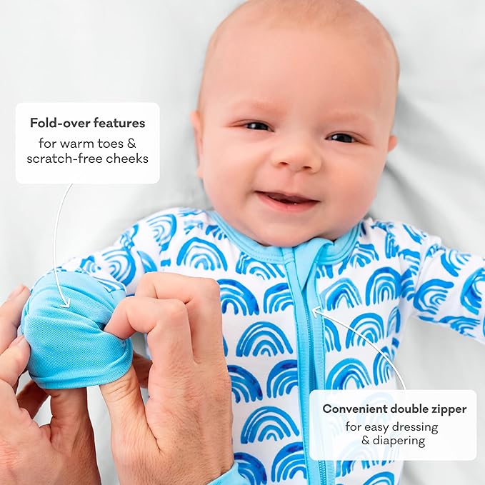 Little Sleepies Pajamas for Baby Boys & Girls, Viscose from Bamboo Baby Pajamas, Preemie & Newborn Sleepers, 2-Way Zipper PJs