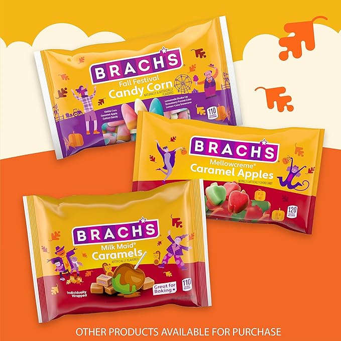 Brach's Milk Maid Caramels, Halloween Candy, 10 oz Bag (Pack of 3)