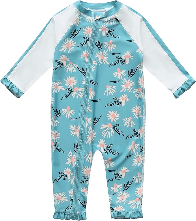 Baby Swimsuit UPF 50+ Sun Protection One Piece Zipper Beach Swimwear for Little Boys Girls Toddler