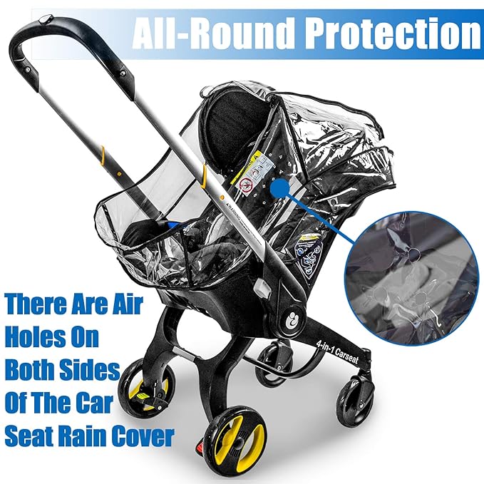 Car Seat Rain Cover,Food Grade EVA,Universal Baby Stroller Accessory for Infant Car Seat Stroller,Waterproof, Windproof Protection,Protect from Dust Snow