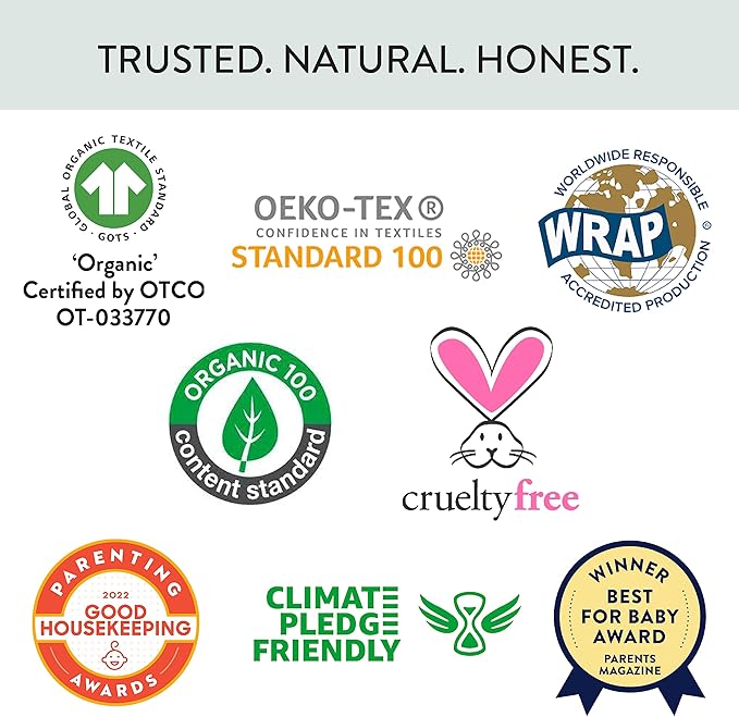 HonestBaby baby-girls 2-piece Pajamas Sleepwear Pjs 100% Organic Cotton for Baby, Toddler, Kids, Girl